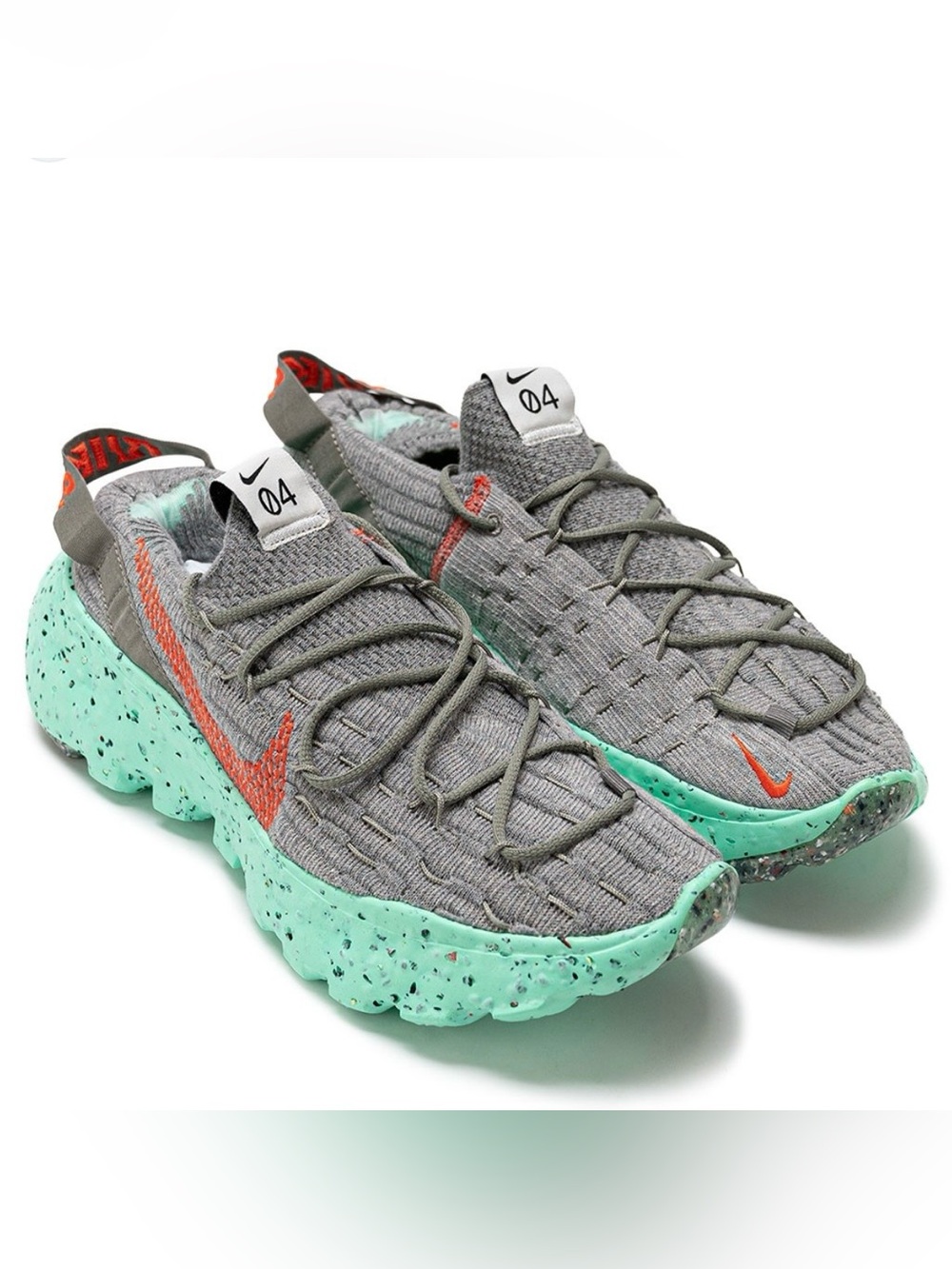 Nike Men’s 11.5 Space Hippie 04 Grey Green Glow Flyknit Sneakers Shoes